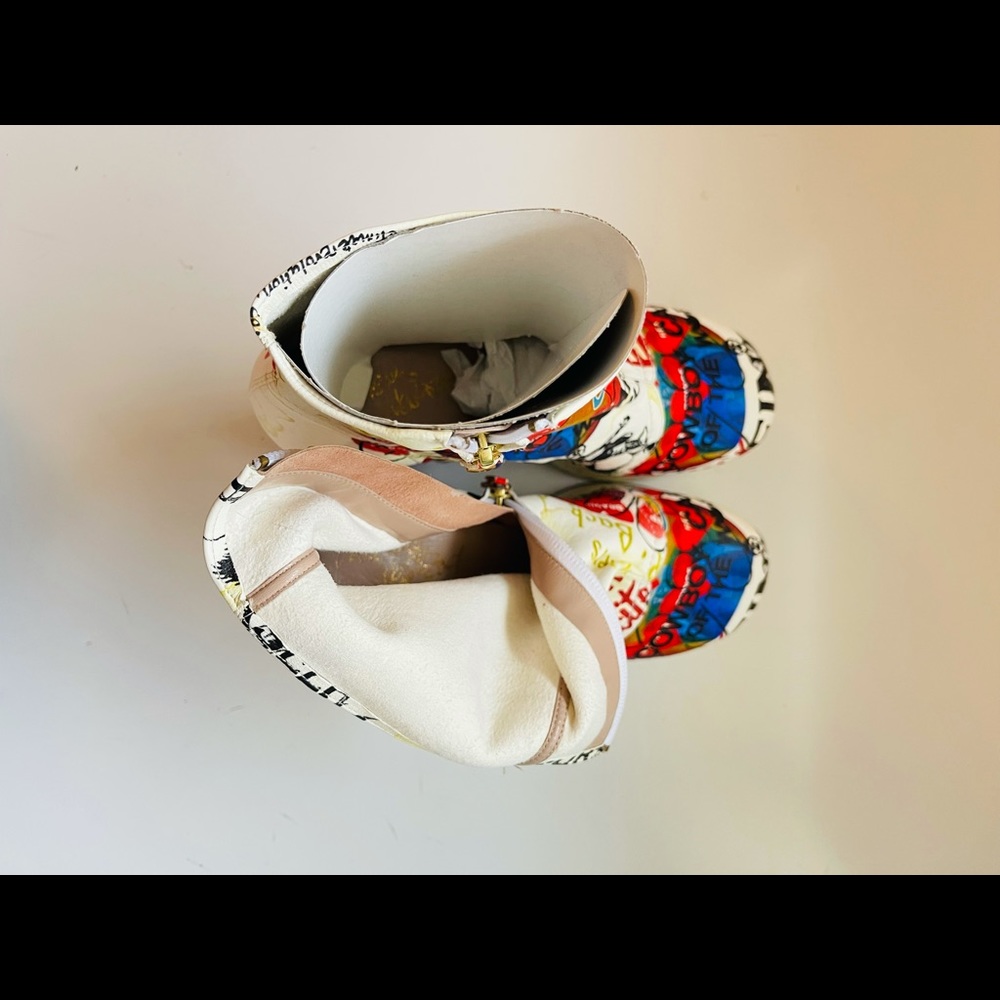 Vivienne Westwood BRAND NEW MEANINGLESS PRINT towering heels Slogan print IT37 - Picture 13 of 17